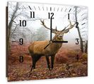 Horloge Forestière Majestueuse Avec Cerf En Brume 50 X 50 Cm Marron