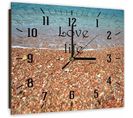 Horloge Plage Galets Amour Et Sérénité Décoration Murale 60 X 60 Cm Marron