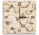 Horloge Murale Décorative Thématique Horaire Thé Vintage 40 X 40 Cm Beige