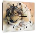 Horloge Murale Loup Inspirante Pour Intérieurs Modernes 30 X 30 Cm Beige