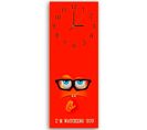 Horloge Murale Design 'i'm Watching You' – Regard Ludique 40 X 118 Cm Rouge