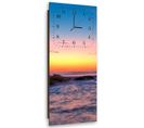 Horloge Murale Paysage Marin Au Crepuscule Apaisant 25 X 65 Cm Bleu