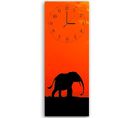 Horloge Murale Design Silhouette Éléphant Ambiance Orange 30 X 90 Cm Orange