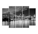 Tableau Pont De Brooklyn La Nuit 100 X 70 Cm Noir