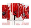 Tableau Fleurs Rouges 100 X 70 Cm Rouge