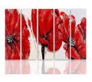 Tableau Fleurs Rouges 200 X 100 Cm Rouge