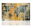 Tableau Carte Du Monde En Graphite 200 X 100 Cm Beige