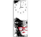 Horloges Murales Avec Patères Femme Lunettes 40 X 118 Cm Blanc