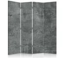 Paravent Design Gris En Bois Pour Intérieur Élégant 145 X 180 Cm - 2 Faces R° V° + 360° Gris