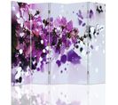 Paravent Cloison De Séparation Fleurs 5 Volets 180 X 180 Cm - 2 Faces R° V° + 360° Violet