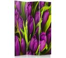 Paravent Décoratif Tulipes Rouge Foncé Pour Intérieur 110 X 150 Cm - 1 Face Déco Violet