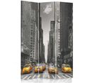 Paravent Urbain De Nyc Avec Taxis En Décoration Intérieure 110 X 150 Cm - 1 Face Déco Jaune