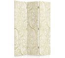 Paravent Élégant à 3 Volets Style Baroque Pour Intimité 110 X 180 Cm - 1 Face Déco Beige