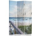 Paravent Déco Océan: Plage et Dunes Pour Intérieur Zen 110 X 150 Cm - 1 Face Déco Bleu