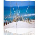 Paravent Plage 5 Volets: Intimité Et Style Pour Bord De Mer 180 X 180 Cm - 1 Face Déco Bleu