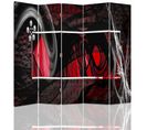 Paravent Design Abstrait Rouge Pour Intérieur Élégant 180 X 150 Cm - 1 Face Déco Noir