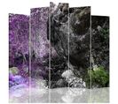 Paravent Boulder Bois: Décor Naturel Pour Intérieurs 180 X 180 Cm - 2 Faces R° V° Violet