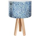 Lampe De Chevet Bois Bleu 30x30x45cm