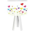 Lampe De Chevet Enfant Trépied Blanc Abat Jour Multicolore