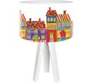 Lampe De Chevet Enfant Trépied Blanc Abat Jour Multicolore