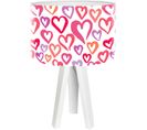 Lampe De Chevet Enfant Trépied Blanc Abat Jour Rose Et Violet