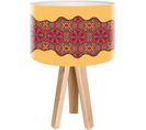 Lampe De Chevet Bois Rouge 30x30x45cm