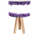 Lampe De Chevet Bois Violet 30x30x45cm