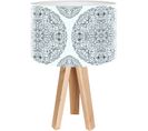 Lampe De Chevet Bois Bleu 30x30x45cm