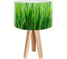 Lampe De Chevet Bois Vert 30x30x45cm