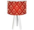 Lampe De Chevet Bois Rouge 30x30x45cm