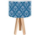 Lampe De Chevet Bois Bleu 30x30x45cm