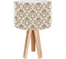 Lampe De Chevet Bois Beige 30x30x45cm