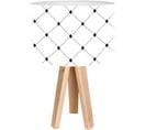 Lampe De Chevet Bois Blanc 30x30x45cm