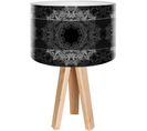 Lampe De Chevet Bois Noir 30x30x45cm