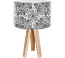 Lampe De Chevet Bois Noir 30x30x45cm