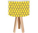 Lampe De Chevet Bois Jaune 30x30x45cm