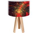 Lampe De Chevet Bois Rouge 30x30x45cm