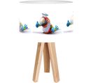 Lampe De Chevet Enfant Trépied Abat Jour Blanc Et Multicolore