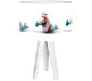 Lampe De Chevet Enfant Trépied Blanc Abat Jour Multicolore