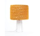 Lampe De Chevet Bois Orange 24x24x35cm