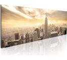 Tableau New York City Parmi Les Nuages 135 X 45 Cm Beige