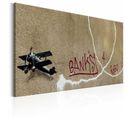 Tableau Avion D'amour Par Banksy 120 X 80 Cm Beige