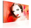 Tableau Dame Cramoisie 120 X 80 Cm Rouge