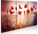 Tableau Coquelicots Rouge Vif 90 X 60 Cm Rouge