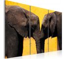 Tableau Boisou Des Éléphants 90 X 60 Cm Jaune