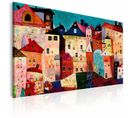 Tableau Ville Artistique 120 X 80 Cm Rouge