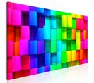 Tableau Cubes Colorés Étroits 120 X 40 Cm Multicolore