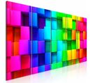 Tableau Cubes Colorés Étroits 225 X 90 Cm Multicolore