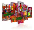 Tableau Petite Ville Colorée 200 X 100 Cm Multicolore