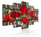 Tableau Coquelicots 100 X 50 Cm Rouge